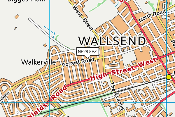 NE28 8PZ map - OS VectorMap District (Ordnance Survey) NE28 8PZ map - OS VectorMap District (Ordnance Survey)