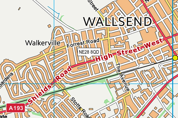 NE28 8QD map - OS VectorMap District (Ordnance Survey) NE28 8QD map - OS VectorMap District (Ordnance Survey)