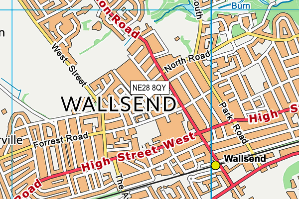 NE28 8QY map - OS VectorMap District (Ordnance Survey)