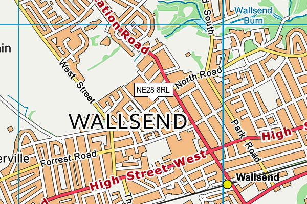 NE28 8RL map - OS VectorMap District (Ordnance Survey) NE28 8RL map - OS VectorMap District (Ordnance Survey)