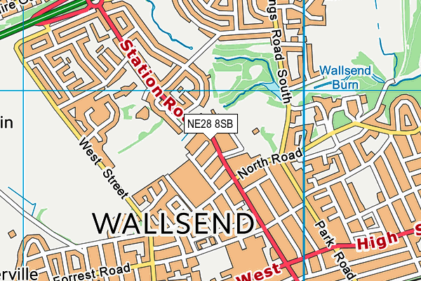 NE28 8SB map - OS VectorMap District (Ordnance Survey) NE28 8SB map - OS VectorMap District (Ordnance Survey)