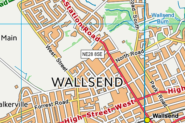 NE28 8SE map - OS VectorMap District (Ordnance Survey) NE28 8SE map - OS VectorMap District (Ordnance Survey)