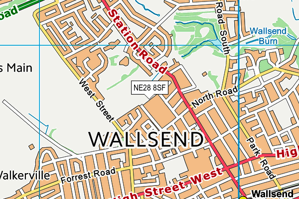 NE28 8SF map - OS VectorMap District (Ordnance Survey) NE28 8SF map - OS VectorMap District (Ordnance Survey)