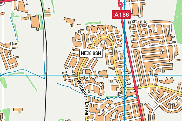 NE28 8SN map - OS VectorMap District (Ordnance Survey) NE28 8SN map - OS VectorMap District (Ordnance Survey)