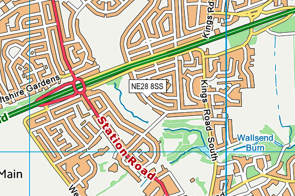 NE28 8SS map - OS VectorMap District (Ordnance Survey)