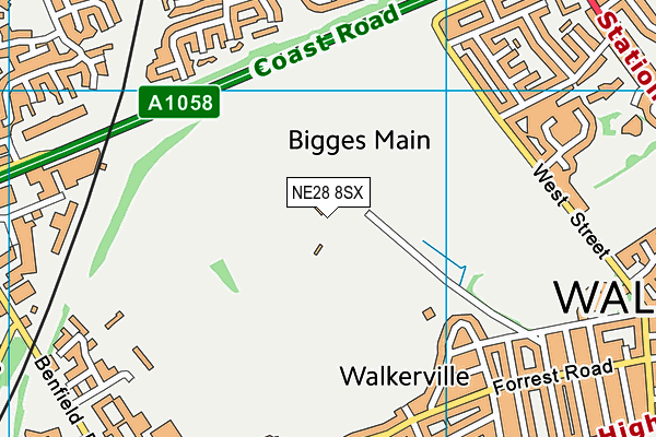 NE28 8SX map - OS VectorMap District (Ordnance Survey) NE28 8SX map - OS VectorMap District (Ordnance Survey)