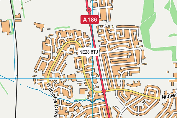 NE28 8TJ map - OS VectorMap District (Ordnance Survey) NE28 8TJ map - OS VectorMap District (Ordnance Survey)