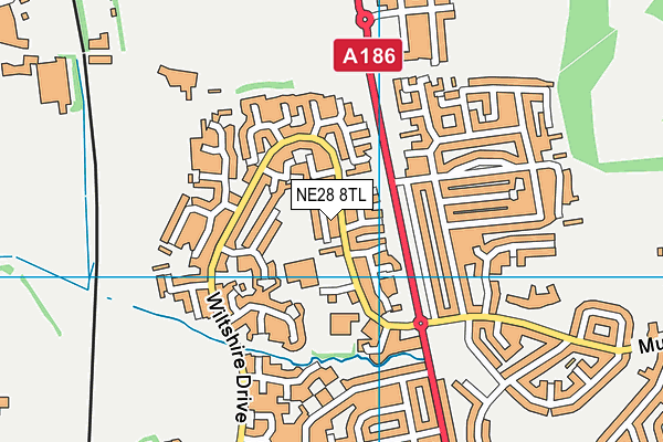 NE28 8TL map - OS VectorMap District (Ordnance Survey)