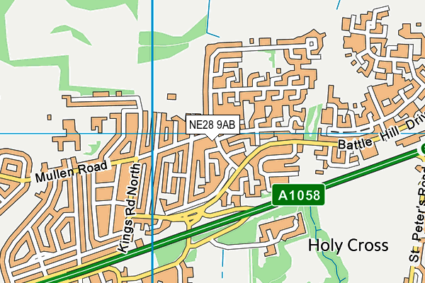 NE28 9AB map - OS VectorMap District (Ordnance Survey) NE28 9AB map - OS VectorMap District (Ordnance Survey)