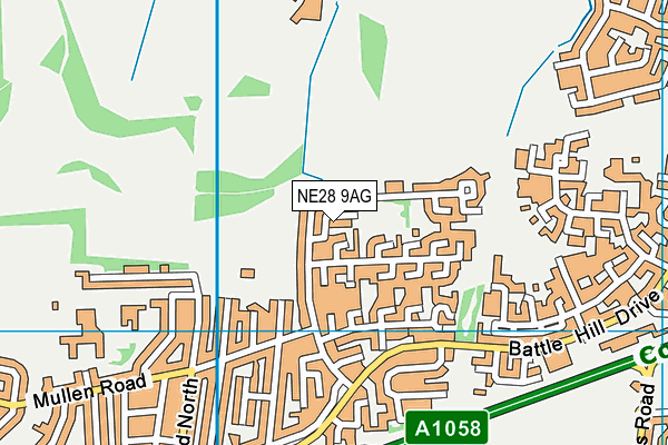 NE28 9AG map - OS VectorMap District (Ordnance Survey) NE28 9AG map - OS VectorMap District (Ordnance Survey)