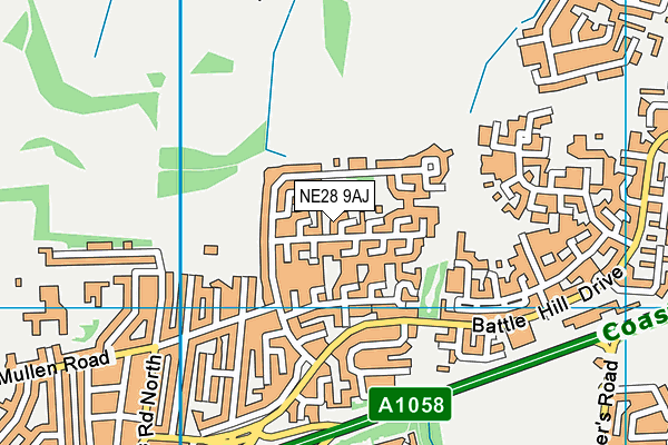 NE28 9AJ map - OS VectorMap District (Ordnance Survey)