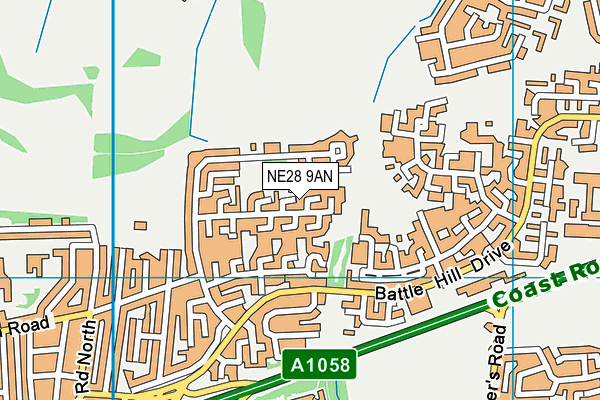 NE28 9AN map - OS VectorMap District (Ordnance Survey) NE28 9AN map - OS VectorMap District (Ordnance Survey)