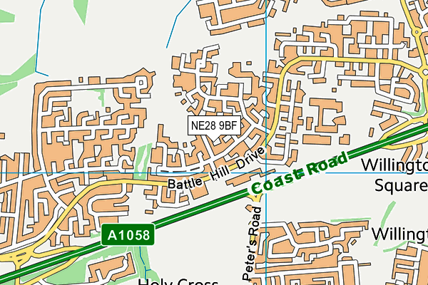 NE28 9BF map - OS VectorMap District (Ordnance Survey) NE28 9BF map - OS VectorMap District (Ordnance Survey)