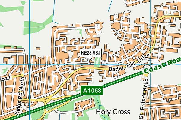 NE28 9BJ map - OS VectorMap District (Ordnance Survey)