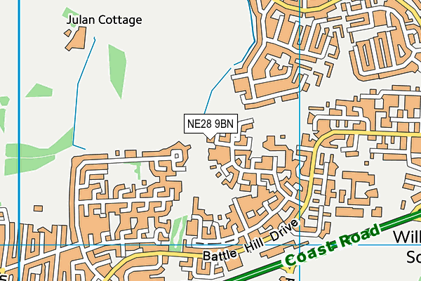 NE28 9BN map - OS VectorMap District (Ordnance Survey) NE28 9BN map - OS VectorMap District (Ordnance Survey)