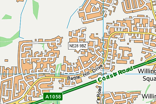 NE28 9BZ map - OS VectorMap District (Ordnance Survey) NE28 9BZ map - OS VectorMap District (Ordnance Survey)