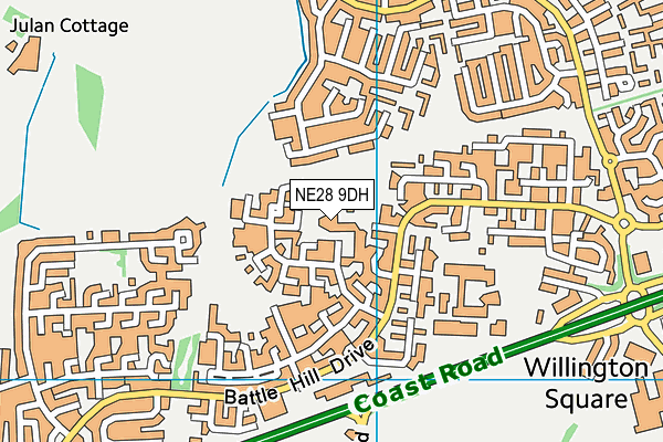 NE28 9DH map - OS VectorMap District (Ordnance Survey) NE28 9DH map - OS VectorMap District (Ordnance Survey)