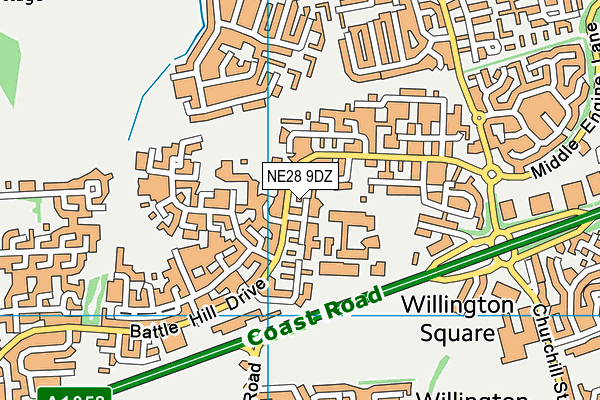 NE28 9DZ map - OS VectorMap District (Ordnance Survey) NE28 9DZ map - OS VectorMap District (Ordnance Survey)