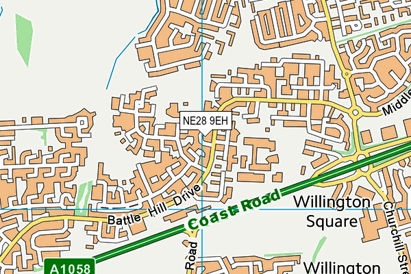 NE28 9EH map - OS VectorMap District (Ordnance Survey) NE28 9EH map - OS VectorMap District (Ordnance Survey)