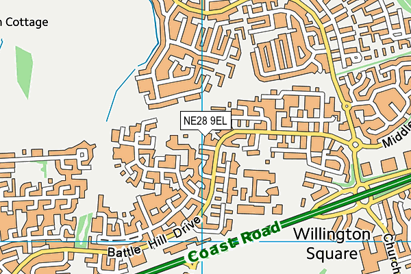 NE28 9EL map - OS VectorMap District (Ordnance Survey) NE28 9EL map - OS VectorMap District (Ordnance Survey)