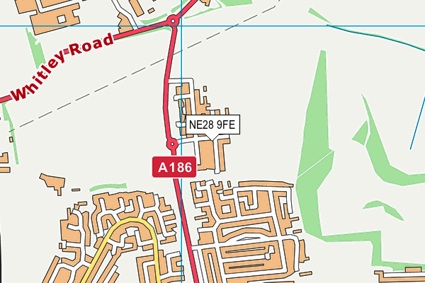NE28 9FE map - OS VectorMap District (Ordnance Survey) NE28 9FE map - OS VectorMap District (Ordnance Survey)