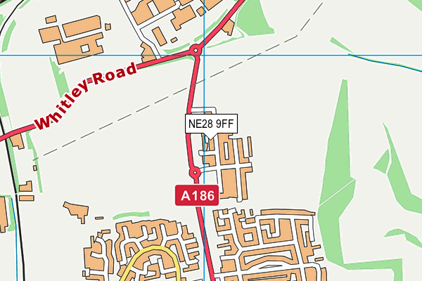 NE28 9FF map - OS VectorMap District (Ordnance Survey)