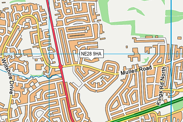 NE28 9HA map - OS VectorMap District (Ordnance Survey)