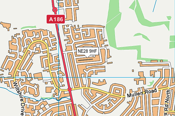 NE28 9HF map - OS VectorMap District (Ordnance Survey) NE28 9HF map - OS VectorMap District (Ordnance Survey)
