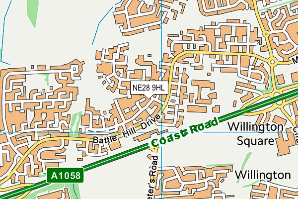 NE28 9HL map - OS VectorMap District (Ordnance Survey) NE28 9HL map - OS VectorMap District (Ordnance Survey)