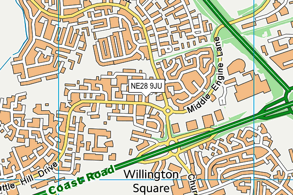 NE28 9JU map - OS VectorMap District (Ordnance Survey) NE28 9JU map - OS VectorMap District (Ordnance Survey)