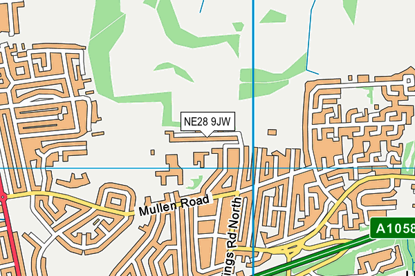 NE28 9JW map - OS VectorMap District (Ordnance Survey)