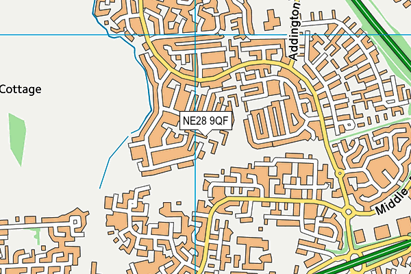 NE28 9QF map - OS VectorMap District (Ordnance Survey) NE28 9QF map - OS VectorMap District (Ordnance Survey)