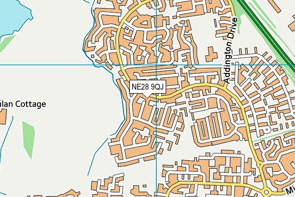 NE28 9QJ map - OS VectorMap District (Ordnance Survey) NE28 9QJ map - OS VectorMap District (Ordnance Survey)