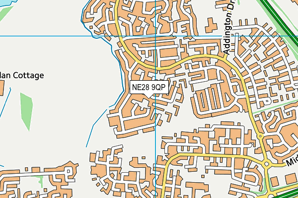 NE28 9QP map - OS VectorMap District (Ordnance Survey) NE28 9QP map - OS VectorMap District (Ordnance Survey)