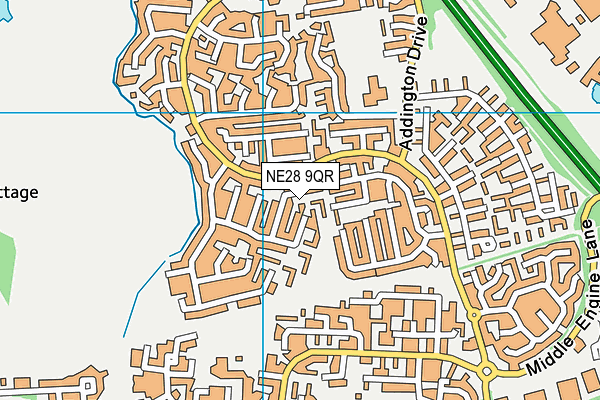 NE28 9QR map - OS VectorMap District (Ordnance Survey) NE28 9QR map - OS VectorMap District (Ordnance Survey)