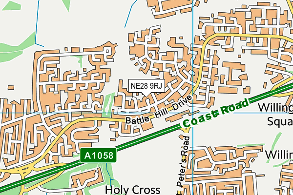 NE28 9RJ map - OS VectorMap District (Ordnance Survey) NE28 9RJ map - OS VectorMap District (Ordnance Survey)