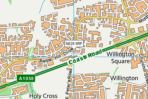 NE28 9RP map - OS VectorMap District (Ordnance Survey) NE28 9RP map - OS VectorMap District (Ordnance Survey)