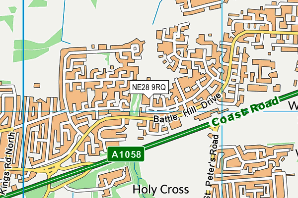 NE28 9RQ map - OS VectorMap District (Ordnance Survey)