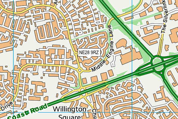 NE28 9RZ map - OS VectorMap District (Ordnance Survey) NE28 9RZ map - OS VectorMap District (Ordnance Survey)