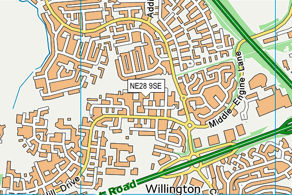 NE28 9SE map - OS VectorMap District (Ordnance Survey)