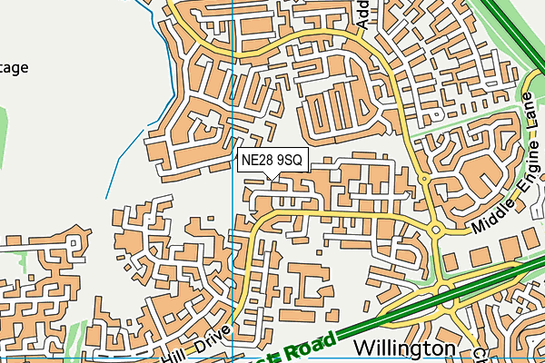NE28 9SQ map - OS VectorMap District (Ordnance Survey)