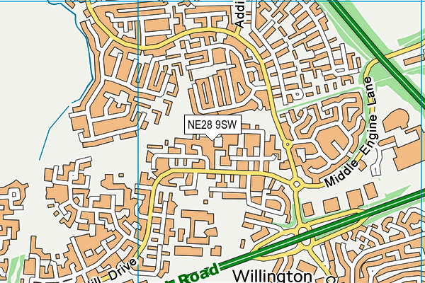 NE28 9SW map - OS VectorMap District (Ordnance Survey) NE28 9SW map - OS VectorMap District (Ordnance Survey)