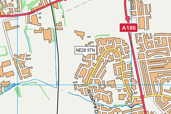 NE28 9TN map - OS VectorMap District (Ordnance Survey)