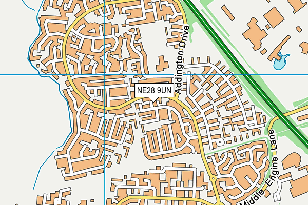 NE28 9UN map - OS VectorMap District (Ordnance Survey) NE28 9UN map - OS VectorMap District (Ordnance Survey)