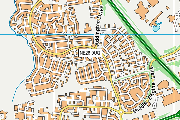 NE28 9UQ map - OS VectorMap District (Ordnance Survey)