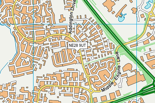 NE28 9UT map - OS VectorMap District (Ordnance Survey) NE28 9UT map - OS VectorMap District (Ordnance Survey)