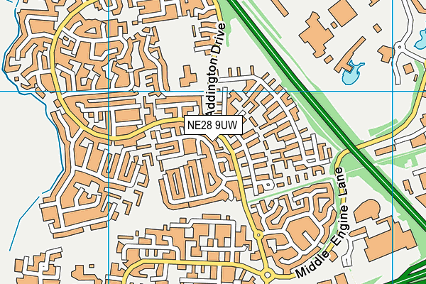 NE28 9UW map - OS VectorMap District (Ordnance Survey) NE28 9UW map - OS VectorMap District (Ordnance Survey)