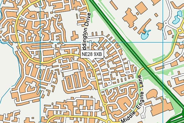 NE28 9XB map - OS VectorMap District (Ordnance Survey) NE28 9XB map - OS VectorMap District (Ordnance Survey)