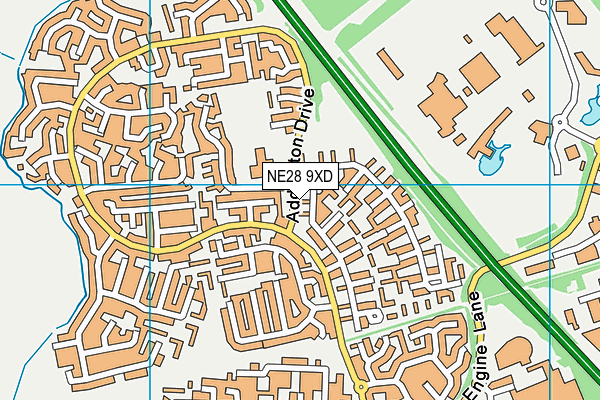NE28 9XD map - OS VectorMap District (Ordnance Survey) NE28 9XD map - OS VectorMap District (Ordnance Survey)