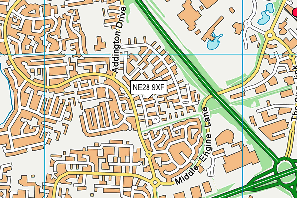 NE28 9XF map - OS VectorMap District (Ordnance Survey) NE28 9XF map - OS VectorMap District (Ordnance Survey)